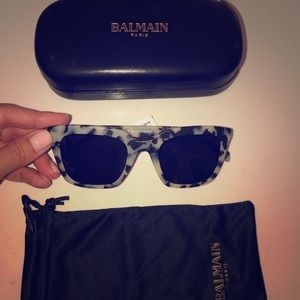 Balmain Square Acetate Tortoiseshell Sunglasses